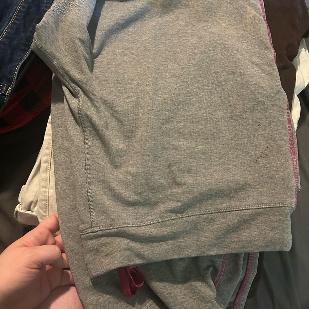 Danskin Now Gray Track Pants with Pink Accents